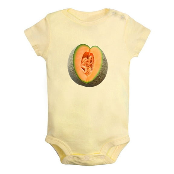 Baby Unisex Fruit Melon Cantaloupe Design Rompers Newborn Baby Bodysuits Infant Jumpsuits Kids Cotton Graphic One-Piece Outfits
