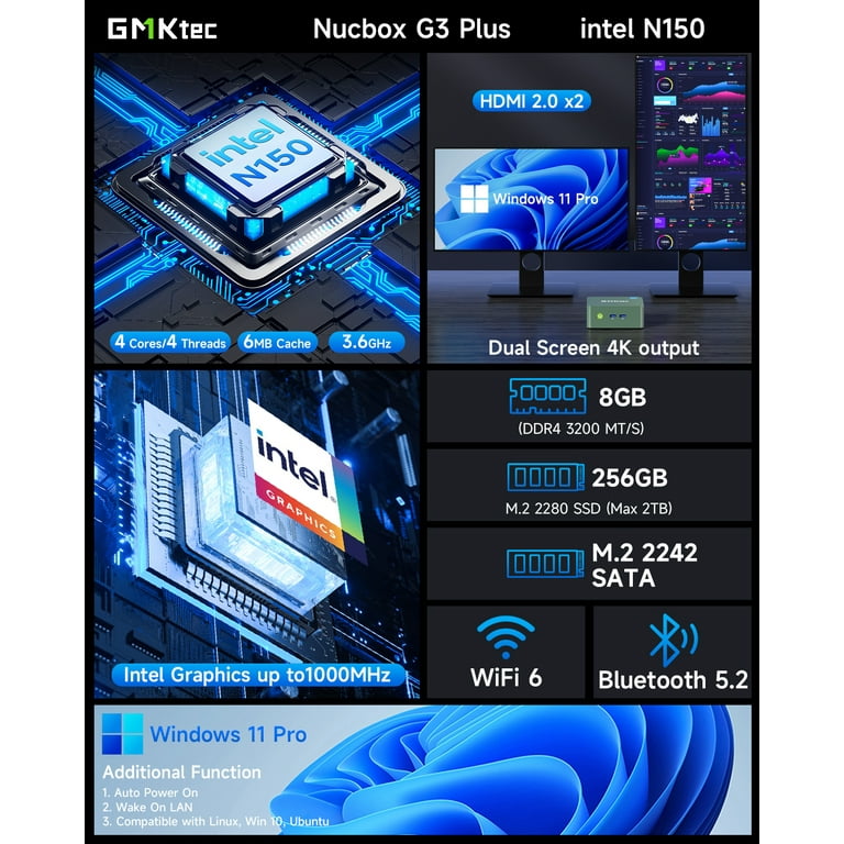 GMKtec ミニPC Intel N150 Windows11 Amazon.co.jp: 【ミニpc Intel N150初登場】 GMKtecミニpc 最新