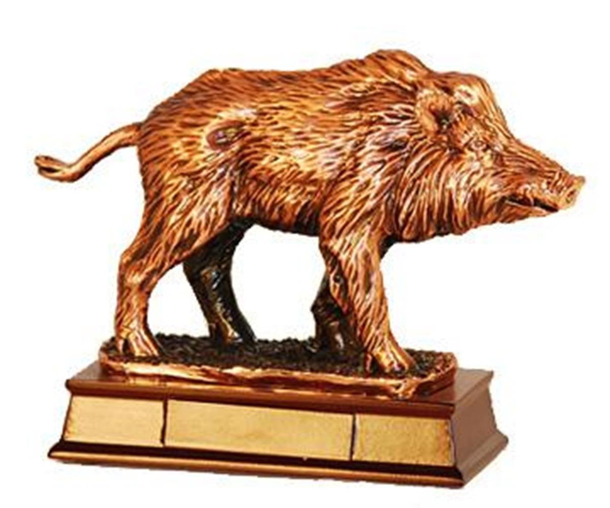 7 Inch Copper Color Beastly Wild Boar Figurine Statue
