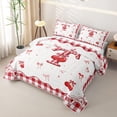 thumbnail image 3 of jejeloiu Bowknot Cherry Monogrammed T Twin Quilt Set For Girls,3D Cartoon Initial Print Twin Coverlet Set For Kids,2pcs, 3 of 7