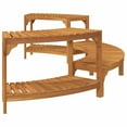 thumbnail image 5 of vidaXL Hot Tub Surround Half-Round Brown 107.09 x 47.24 x 21.85 in, 5 of 5