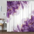 thumbnail image 5 of Purple and Gold Marble Shower Curtain, Modern Abstract Lavender Lilac White Fabric Shower Curtains Set for Bathroom Decorative, Cute Ombre Restroom Decor Accessories with Hooks 72X72 Inch, 5 of 7