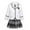 White, variant on Kaerm Kids Girls Japanese School Uniform Anime Outfits Long Sleeve Coat with Shirt Tie Mini Skirt Set Burgundy 10-12