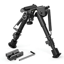 Elite Shooter's Choice, Non-Rust Black Anodized Finish Tactical Bipod with Adjustable Leg Length for Optimal Stability (6-9 Inch)