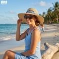 thumbnail image 3 of Sombrero de Playa Con Liston Para Mujeres Ala Ancha 42 cm beige, 3 of 6