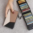 thumbnail image 4 of Bolsa de herramientas de cuero genuino para mujer, tarjetero con cremallera, cartera multitarjeta para mujeres y niñas, 4 of 5