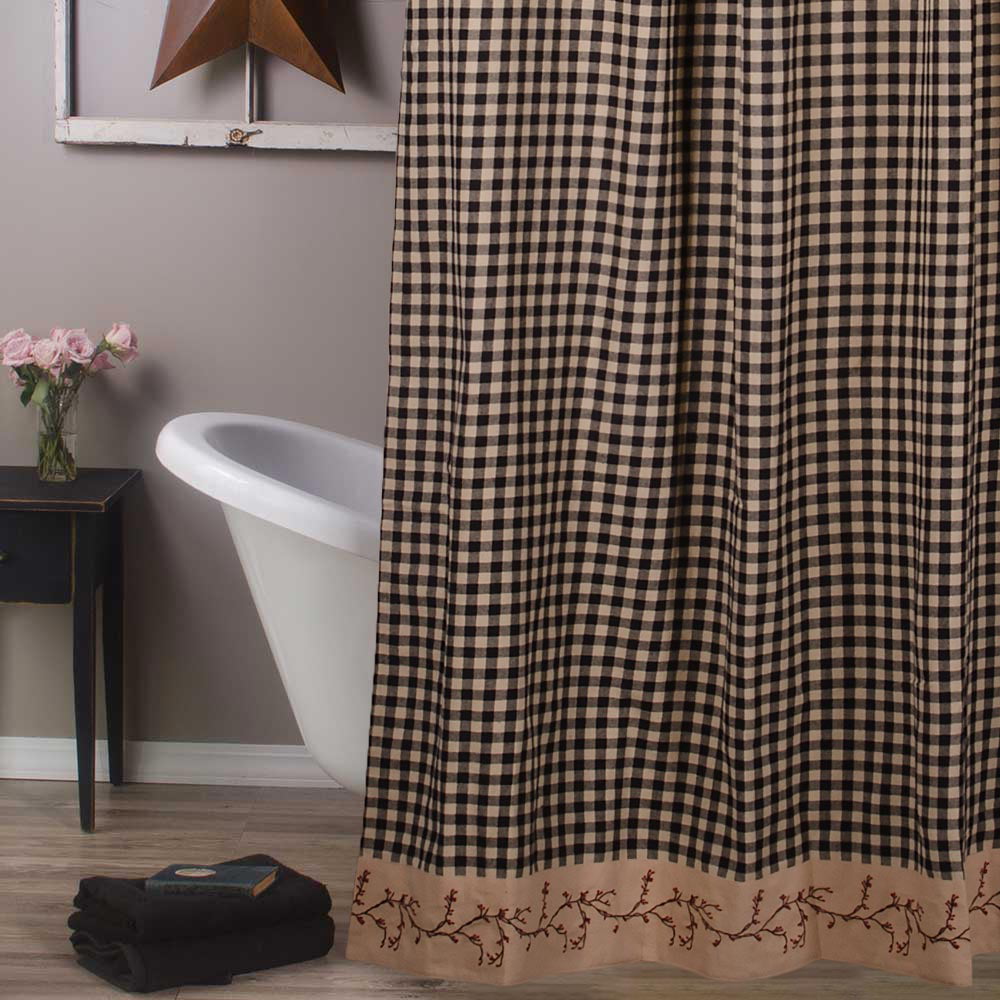 Cambridge Wine Shower Curtain 72x72 Country Plaid 