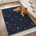 thumbnail image 3 of Kitchen Runner Rugs, Abstract Blue Sky 3'x5' Throw Rug with Tassels, Shining Stars on Scenery Background Washable Soft Floor Carpet Runner for Hallway Bedroom Bathroom Laundry Room, 3 of 9