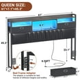 thumbnail image 2 of Aheaplus Queen Headboard with Drawer Storage and RGB LED Light, Queen Size Upholstered Headboard with Charging Station and Bookcase, for Bedroom/Dorm Room/Guest Room, Black Oak, 2 of 7
