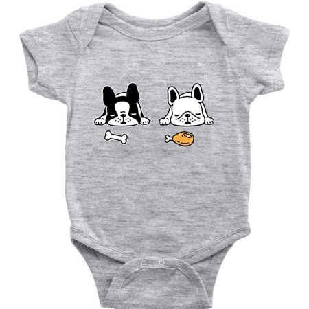 

GKrepps Cute Sleepy Lazy French Bulldog Playsuit Infant Clothes Short Sleeve Romper
