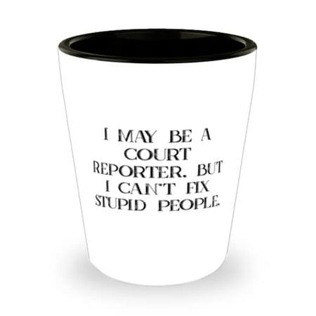 

Sarcasm Court reporter I May Be a Court Reporter but I Can t Fix Stupid People Unique Holiday Shot Glass From Colleagues