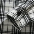 thumbnail image 6 of Brnmxoke Plaid with Hood for Men Flannel Hoodie Shirts Long Sleeve Casual Vintage Button Down Plaid Shirt Jacket with Pocket White,XXXL, 6 of 9