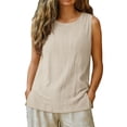 thumbnail image 5 of LVHAOGJOB Womens Sleeveless Tank Crew Neck Tops Summer Workout Loose Fit Flowy Shirts for Women, 5 of 5