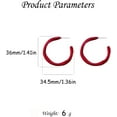 thumbnail image 6 of Minimalist Big Round Hoop Earrings for Women Lightweight Wine Red Velvet C Shape Open Hoops Earrings Fashion Vintage Y2K Half Huggie Hooped Christmas Holiday Jewelry for Mother Wife, 6 of 6