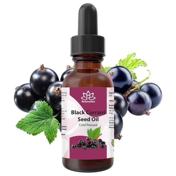 Blackcurrant Seed Oil – 100% Botanical Cold-Pressed Oil for Skin & Hair by Relaxcation | 1 fl oz