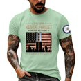 thumbnail image 2 of Patriot Day 9/11 Never Forget Men's T-Shirt - Vintage Text Graphic Crew Neck Pullover with Patriotic Theme for Remembrance Events Mint Green M, 2 of 4