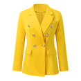 thumbnail image 4 of Vedolay Zip Up Jacket Womens Lightweight Bomber Jacket Casual Zip-Up Fashion Outwear Coat Yellow,XL, 4 of 5