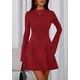 thumbnail image 4 of Vestido PRETTYGARDEN Otoño 2025 Rojo XS Manga Campana Mini, 4 of 8