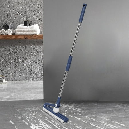Floor Scrub Brush with Long Handle 2 in 1 Brush and Scraper for Tub Tile Wall and Floor Stiff Bristle Bathroom Cleaning Brush for Kitchen Garage Patio Outdoor and Indoor Cleaning Floor Scrub Brush with Long Handle 2 in 1 Brush and Scraper for Tub Tile Wall and Floor Stiff Bristle Bathroom Cleaning Brush for Kitchen Garage Patio Outdoor and Indoor Cleaning