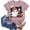 Pink, variant on Women's Halloween Graphic Tee Casual Short Sleeve Shirt Comfortable Blended Daily Wear Stylish Top
