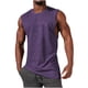 thumbnail image 1 of pstuiky Camisetas sin mangas para hombre, Blusa deportiva sin mangas con cuello redondo y estampado liso informal para hombre Camisas para hombres l, 1 of 5