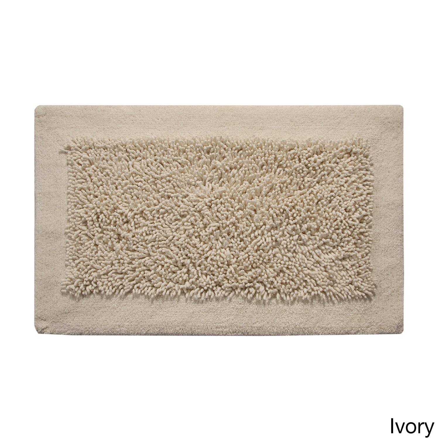 Saffron Fabs Cotton and Chenille Noodle Bath Rug Ivory 36 x 24