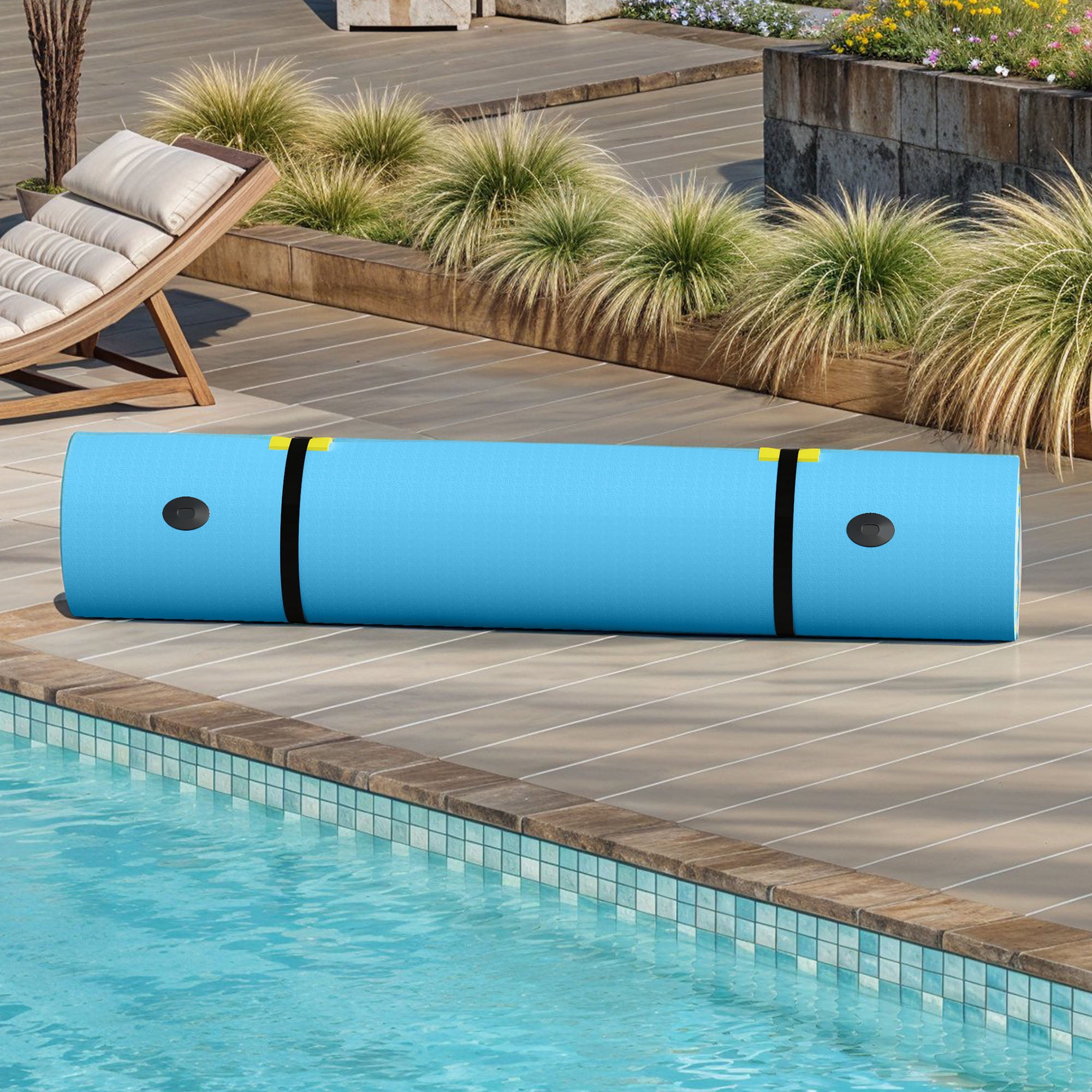 Dextrus 9' X 6' Inflatable Rafts Water Mat - Floating Island Lily Pad for Pools, Lakes, Beach - Fun for Adults, XPE Foam Construction