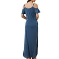 thumbnail image 3 of INSPIRE CHIC Women Summer Cold Shoulder Sundresses Strapless Nightgown Short Sleeve Maxi Lounge Dress, 3 of 5
