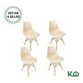 thumbnail image 2 of Silla Tipo Eames Moderna Kingshouse Set 4 Pzas Para Comedor Minimalista Beige, 2 of 7