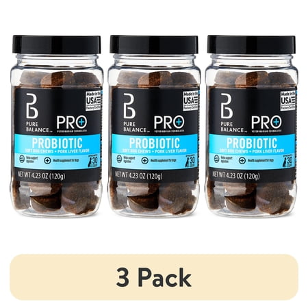 (3 pack) Pure Balance Pro+ Probiotic, Digestion Support, Dog Soft Chews, 30 Count