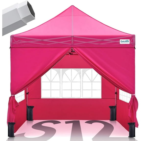 Quictent 10x10 Heavy Duty Pop Up Canopy Tent with Enclosed Sidewalls, Hexagonal Legs - Easy Setup Outdoor Gazebo for Party, Wedding, Commercial Use, 3-Year Warranty