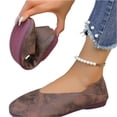 thumbnail image 3 of HTHLVMD Womens Soft Suede Ballet Flats, Closed Toe Slip-On Shoes, Flat Shoes for Women Slip On Comfortable Walking Ballerina Shoes Ladies Cute Ballet Flats Pumps Low Wedge Dolly Shoes, Brown 8, 3 of 5