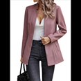 thumbnail image 1 of Chaqueta Blazer Informal de Oficina para Mujer, de Larga, con Solapa y Abertura Frontal. Rojo Oscuro L, 1 of 8