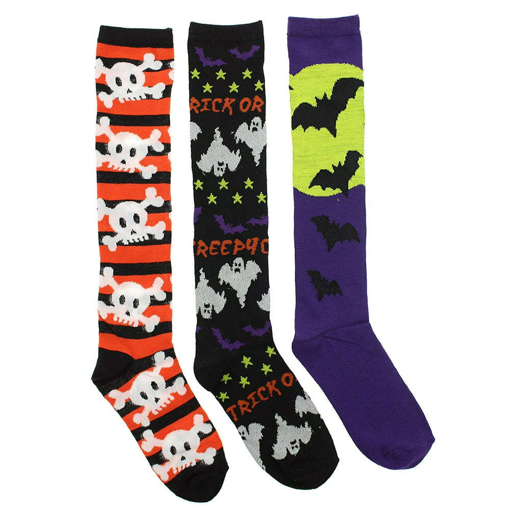 Boo - Boo! Women's Halloween Knee High Socks (3Pr), One Size, (Bats ...