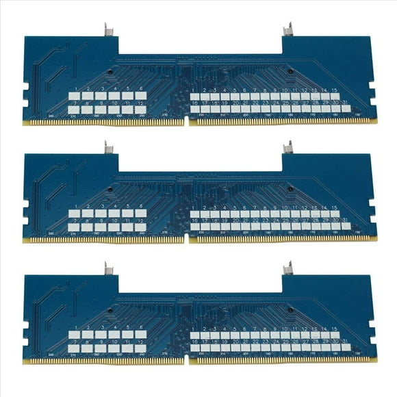 3X Laptop DDR4 SO-DIMM to Desktop DIMM Memory RAM Connector Adapter Desktop PC Memory Cards Converter Adaptor,3 x Adapter Card,Blue
