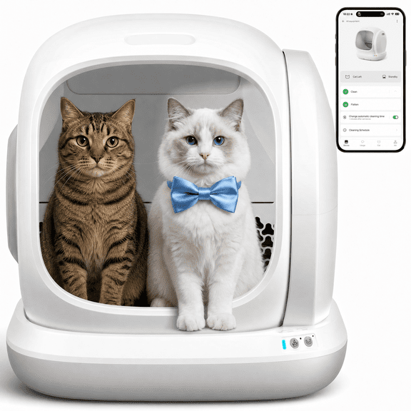 Osoeri 75L Smart Automatic Self-Cleaning Cat Litter Box, APP Control/Integrated Safety Protection,Gray