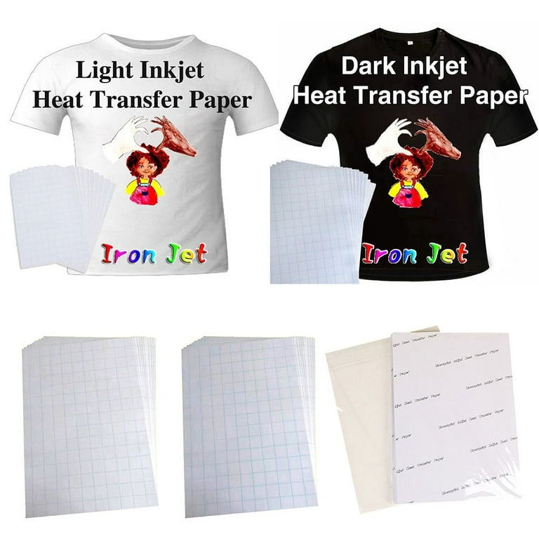 Inkjet Heat Transfer Printing Paper T-Shirt Light dark black Fabric  Transfer Paper for Cotton Garment Thermal Transfer Paper