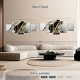 thumbnail image 3 of Elephant Stock Gold Foil Abstract Wall Art - Horizontal Multi Panel Canvas - Living Room Wall Decor - Abstract Multi Panel - Black And Gray Decor - 74" x 34", 3 of 4