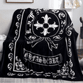 Cashmere Chrome Cross Heart Blanket Black Napping Sofa Blanket Plush