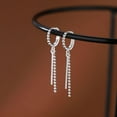 thumbnail image 5 of 925 Sterling Silver Bead Ball Hoop Earrings for Women Teen Minimalist Bar Hoop Earrings Dangle, 5 of 5