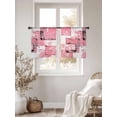 thumbnail image 2 of Pink White Sheer Curtains 54 Inch Length 2 Panels Set, Modern Abstract Art Botanical Voile Window Treatment Rod Pocket Short Kitchen Curtains Drapes for Bedroom 52"x54"x2, 2 of 7