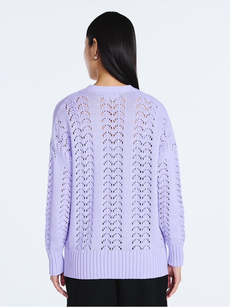 Scoop Women's V Neck Sweater Cardigan, Midweight, Sizes XS-4X