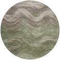 thumbnail image 5 of HomeRoots 618168 8 ft. Green & Taupe Round Abstract Washable Indoor & Outdoor Area Rug, 5 of 5
