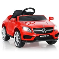 OLAKIDS 12V Electric Kids Ride on Car, Licensed Mercedes Benz GLA45 Toy Car with Remote Control, MP3 Plug, USB, 2 Speeds, LED Lights, Battery Powered Toy Vehicle for Toddler Children (Red)