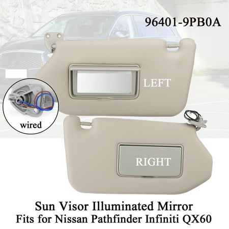 pathfinder qx60 sunvisor infiniti nissan mirror sunroof visor replacement sun left side right shades