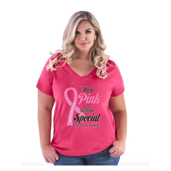 IWPF - Women's Plus Size V-neck T-Shirt - I Wear Pink for Someone Special