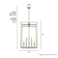 thumbnail image 5 of Hunter - Squire Manor 8-light Brushed Nickel, Large Pendant Light, Dimmable, Rectangle Shaped, for Bedrooms, Kitchens, Dining, Living Rooms - 19679, 5 of 6