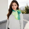thumbnail image 4 of Women's Lightweight Gradient Chiffon Scarves with Flowing Ruffled Edges in Vibrant Multi-Color Designs-Green, 4 of 7
