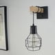 thumbnail image 2 of Lámpara de pared de estilo industrial, lámpara colgante de jaula, lámpara de pared regulable, lámpara de madera para dormitorio, bar, restaurante, casa de campo, 2 of 5