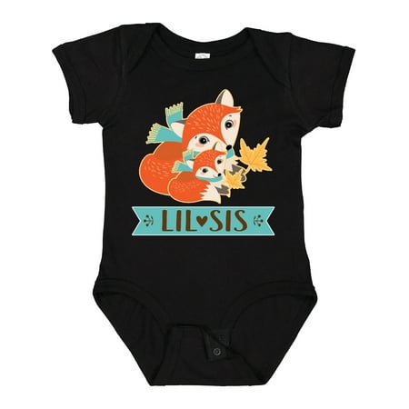 

Inktastic Little Sister Woodland Fox Girls Gift Baby Girl Bodysuit